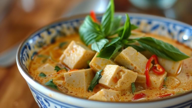 Laotian mild coconut tofu curry