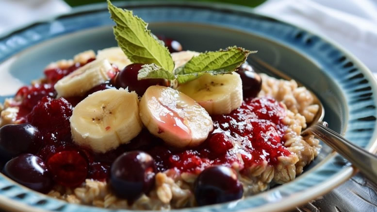 oatmeal banana cherry delight